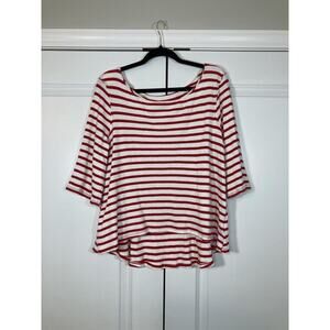 Free People We The Free Cannes Tee Petite Small Cotton Top White/Red Striped